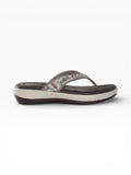 Aztec Dusk" Fabric Toe-Post Sandal – Coffee