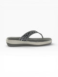 "Silver Vine" Fabric Toe-Post Sandal – Grey