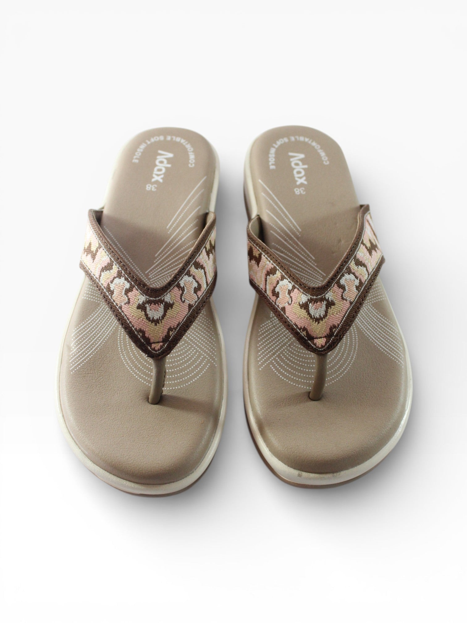 "Sahara Wave" Fabric Toe-Post Sandal – Beige