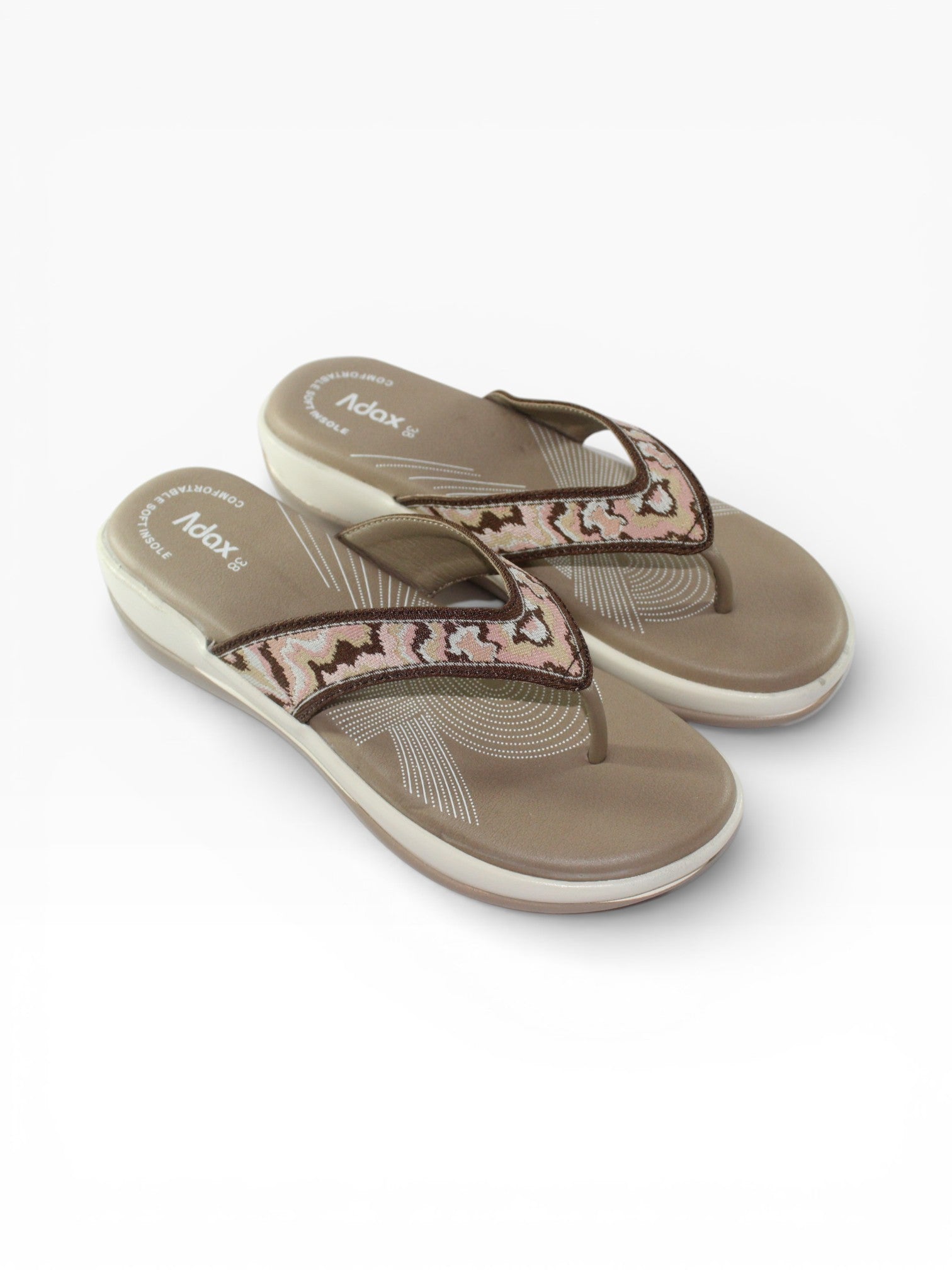 "Sahara Wave" Fabric Toe-Post Sandal – Beige