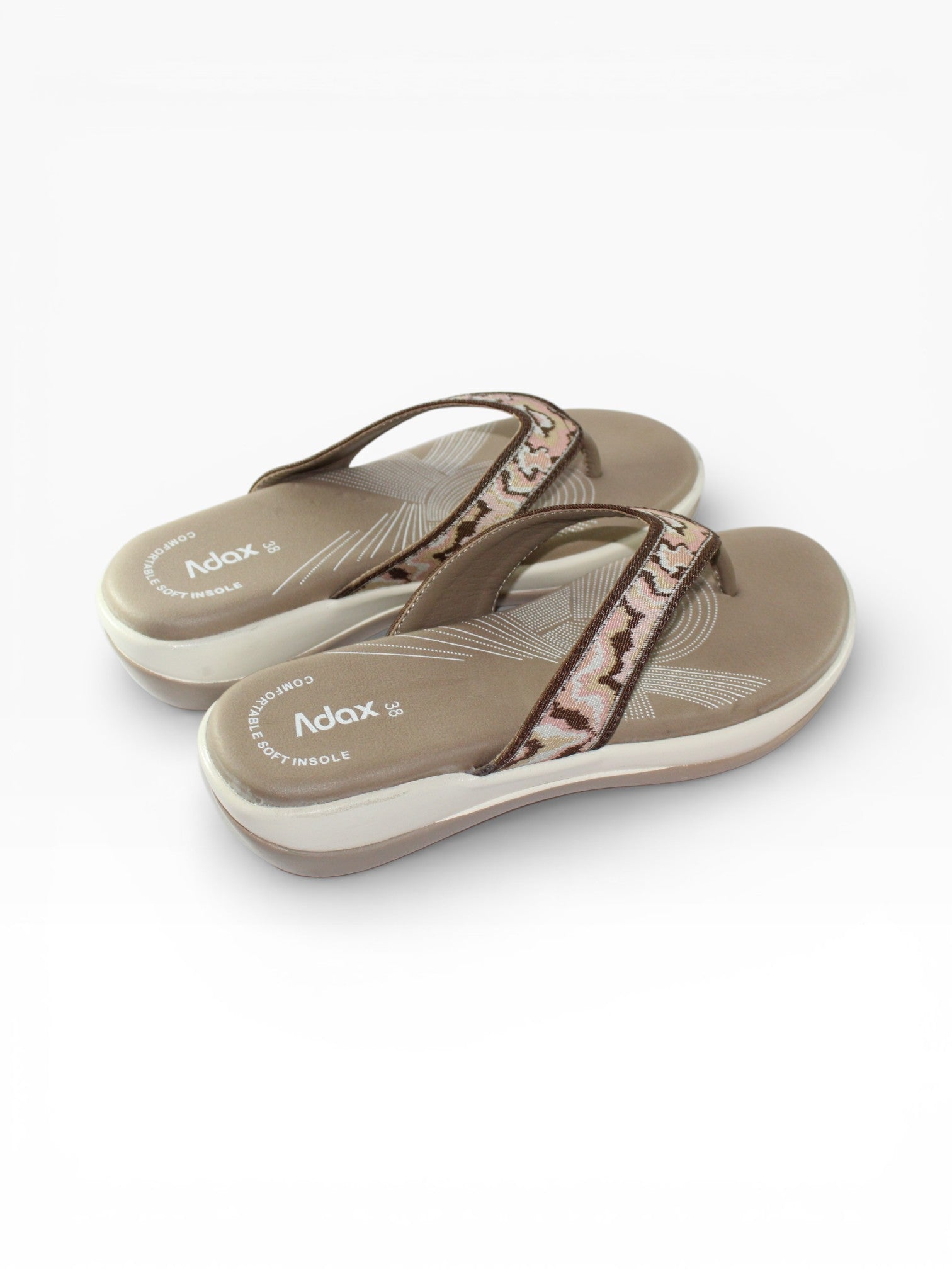 "Sahara Wave" Fabric Toe-Post Sandal – Beige