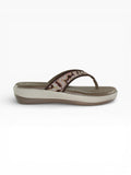 "Sahara Wave" Fabric Toe-Post Sandal – Beige