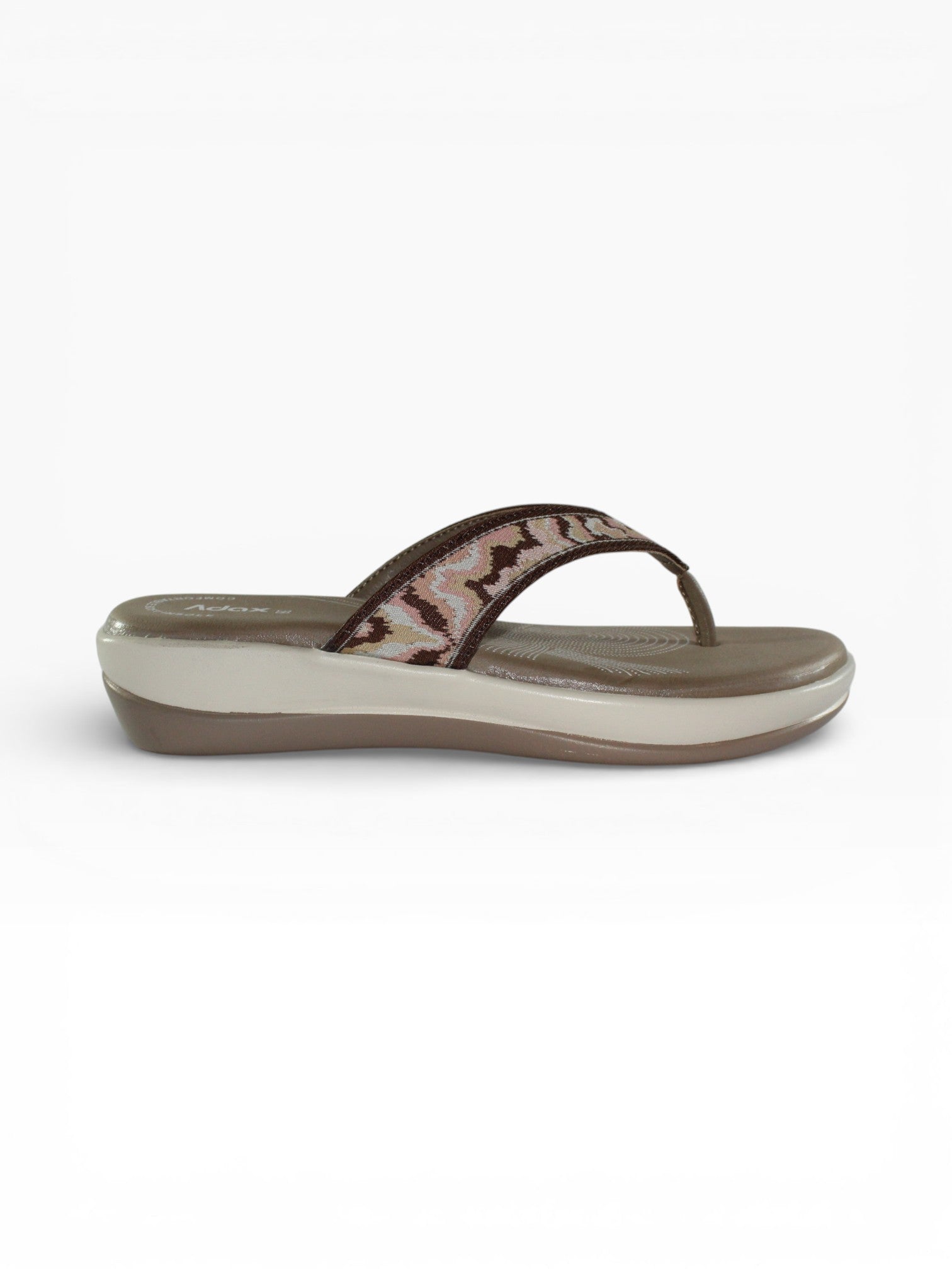 "Sahara Wave" Fabric Toe-Post Sandal – Beige