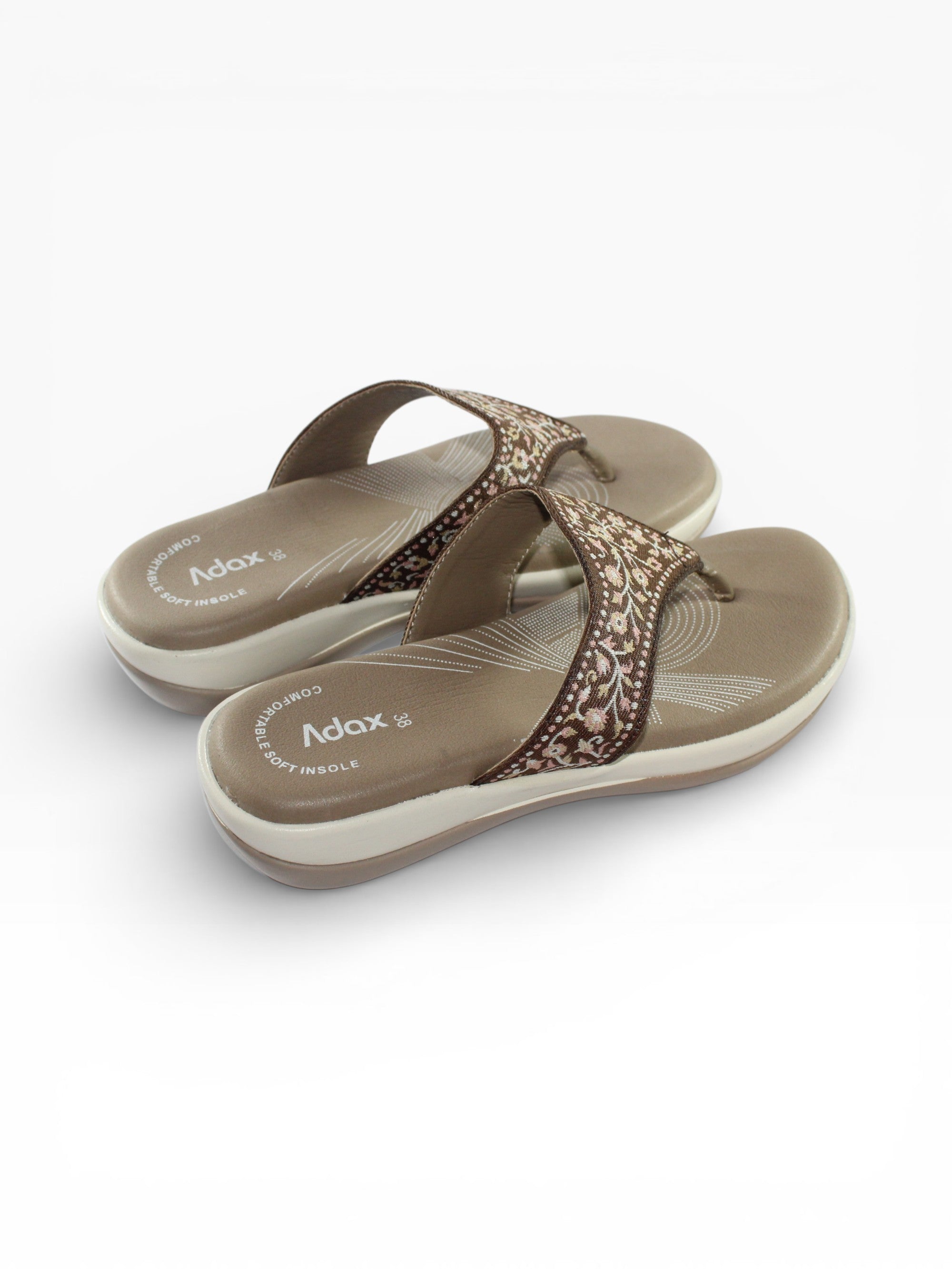 "Desert Bloom" Fabric Toe-Post Sandal – Beige