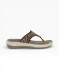 "Desert Bloom" Fabric Toe-Post Sandal – Beige