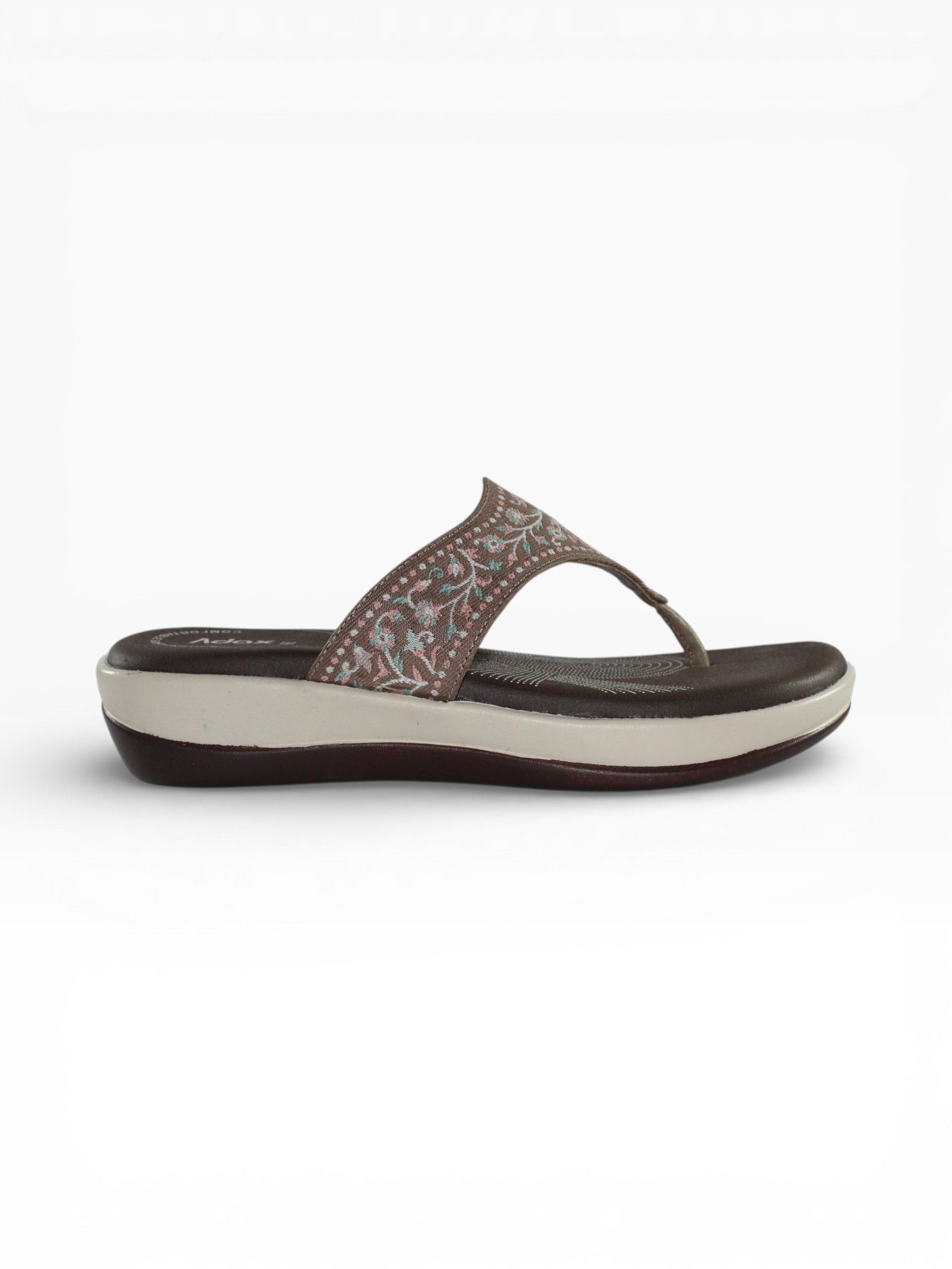 "Ash Lace" Fabric Toe-Post Sandal – Grey