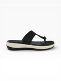 "Aztec Noir" Toe-Post Sandal – Black