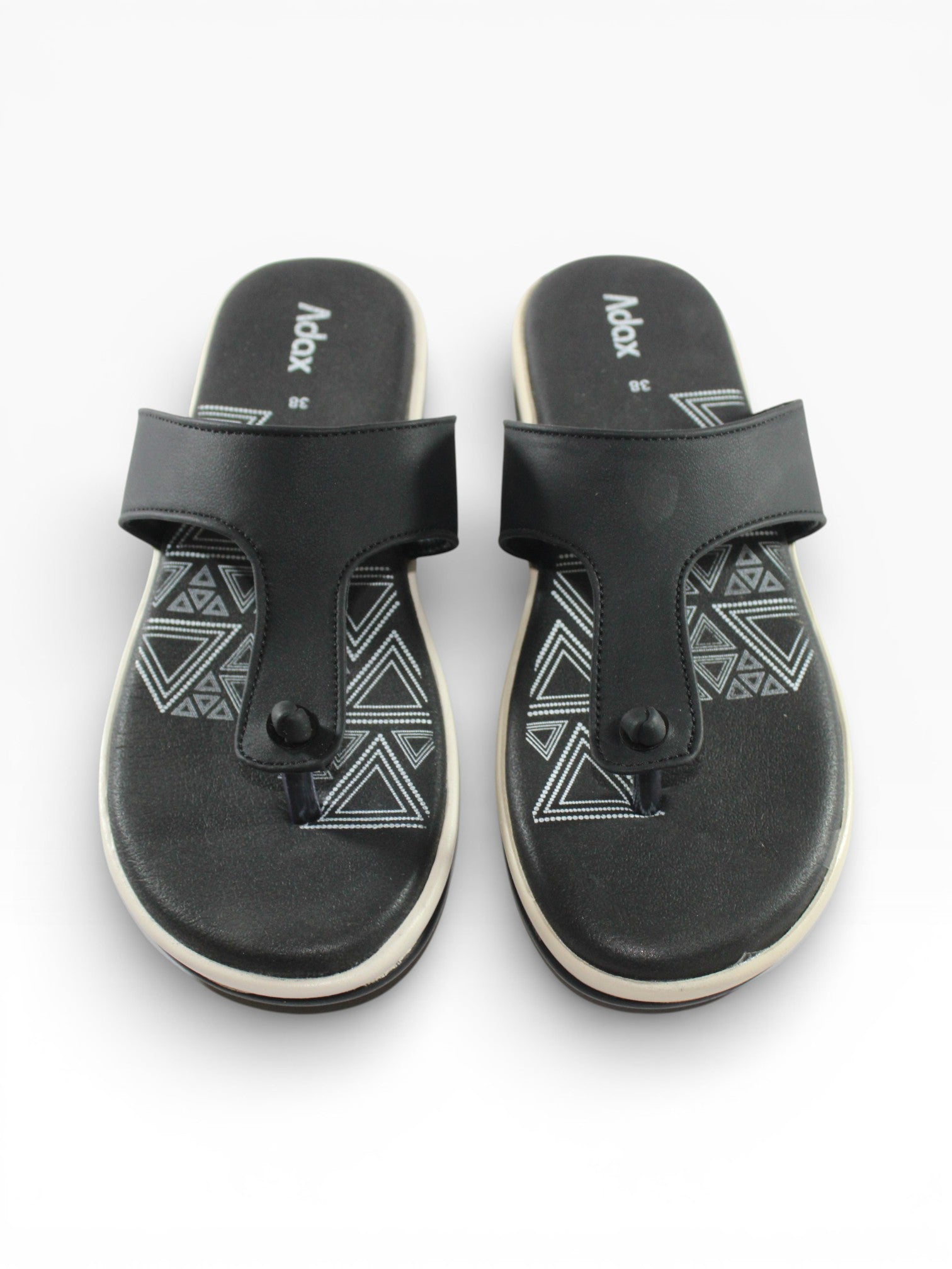 "Aztec Noir" Toe-Post Sandal – Black