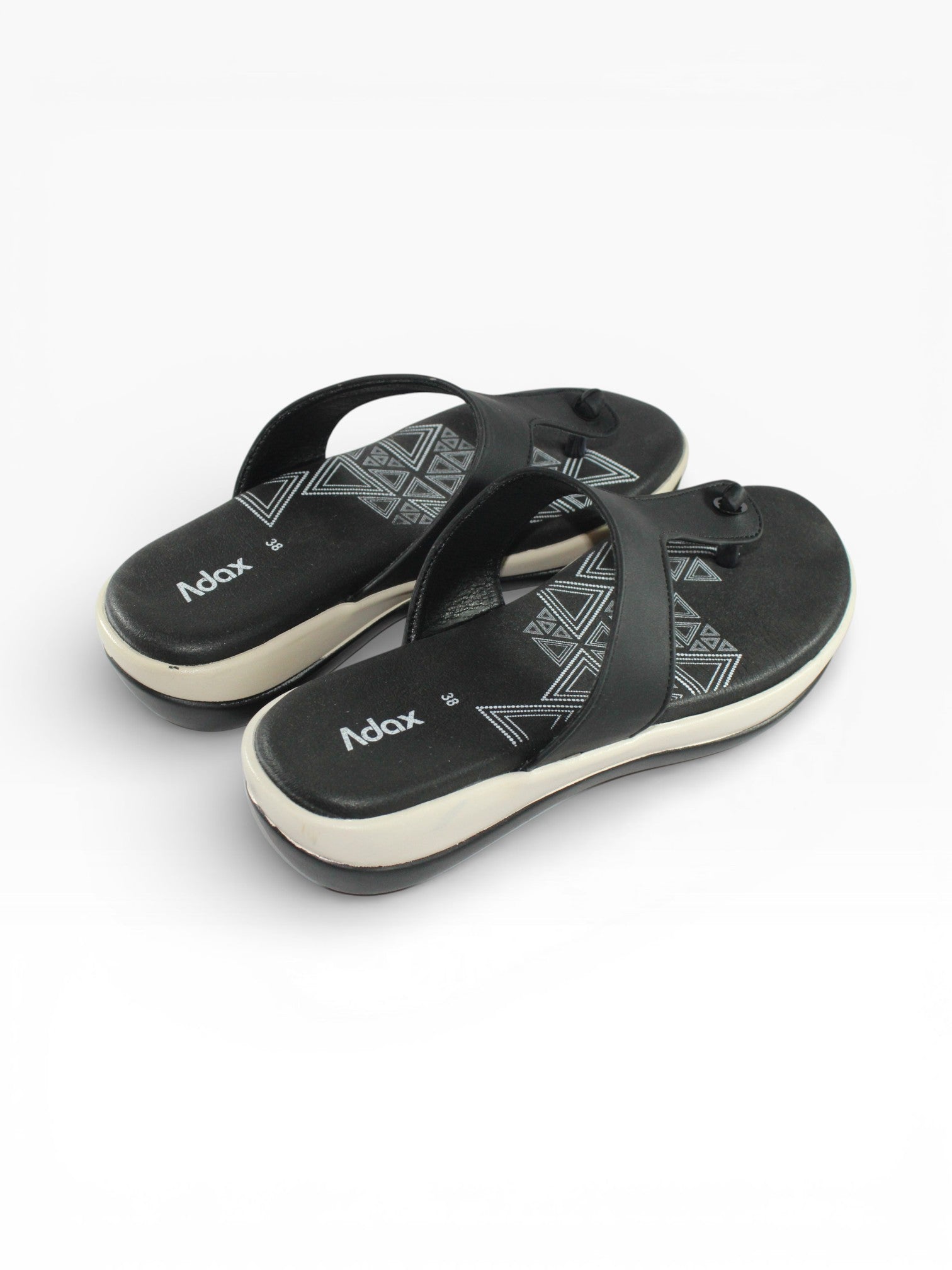 "Aztec Noir" Toe-Post Sandal – Black