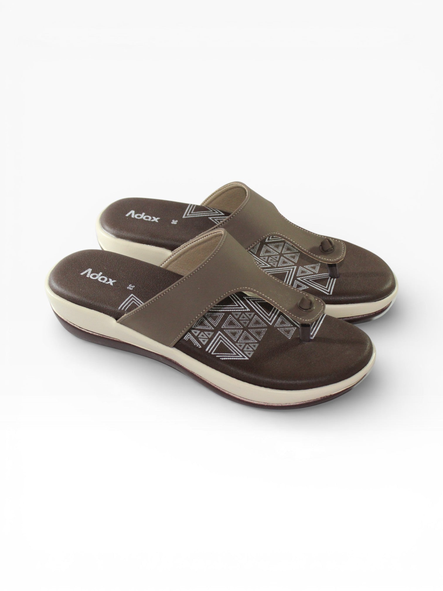 "Aztec Mocha" Toe-Post Sandal – Brown