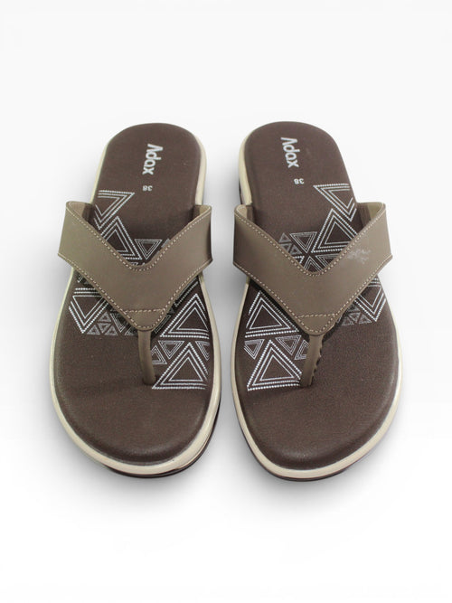 "Aztec Terra" Toe-Post Sandal – Brown