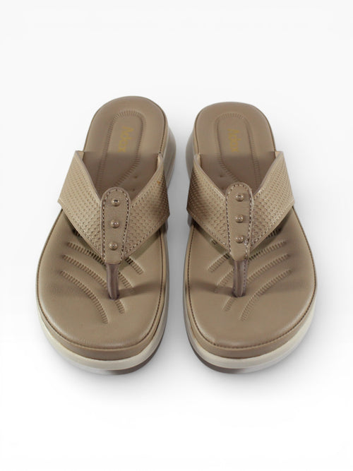 "Cheddar Stud" Toe-Post Platform Sandal – Cheddar Brown