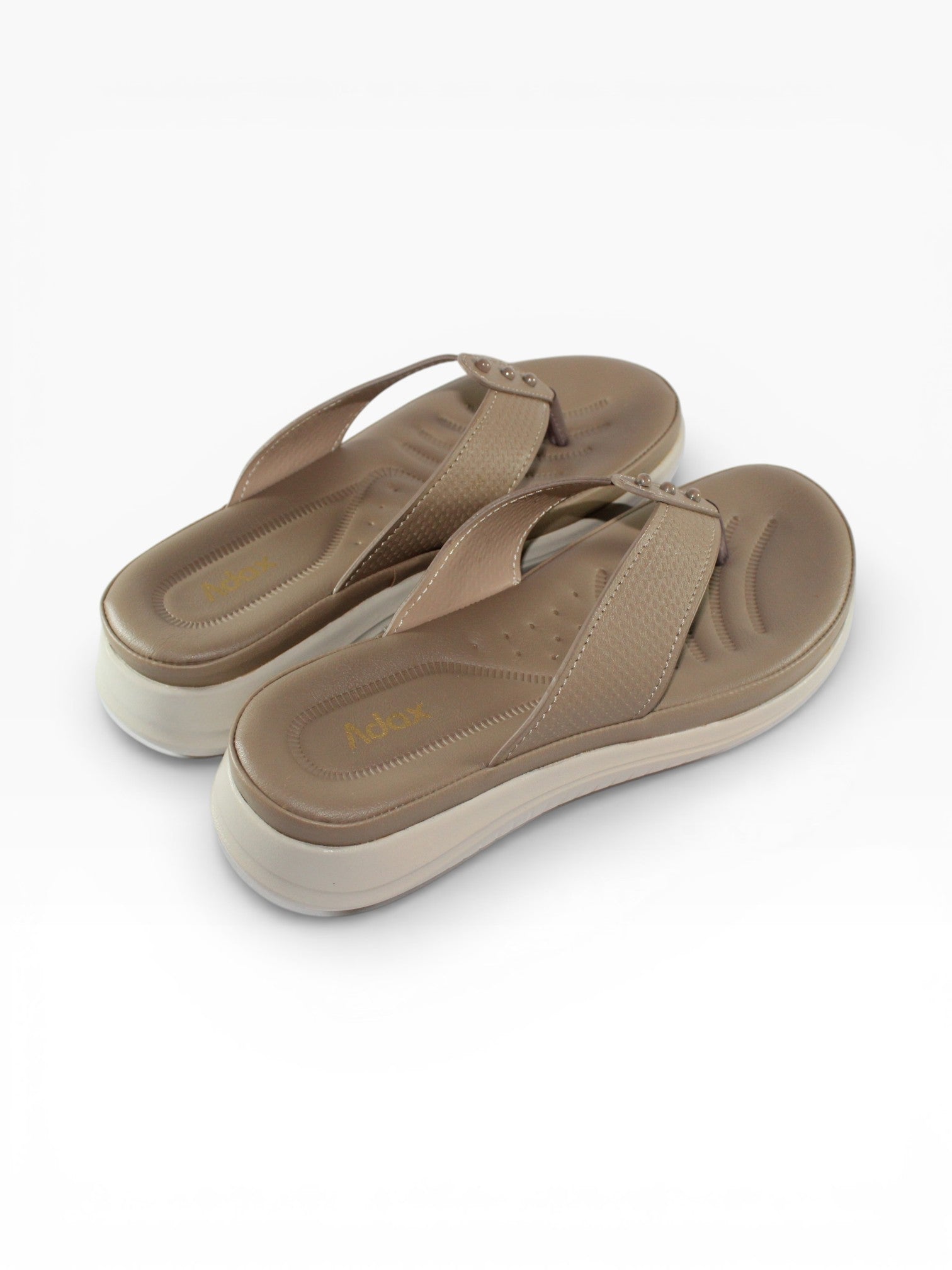 "Cheddar Stud" Toe-Post Platform Sandal – Cheddar Brown
