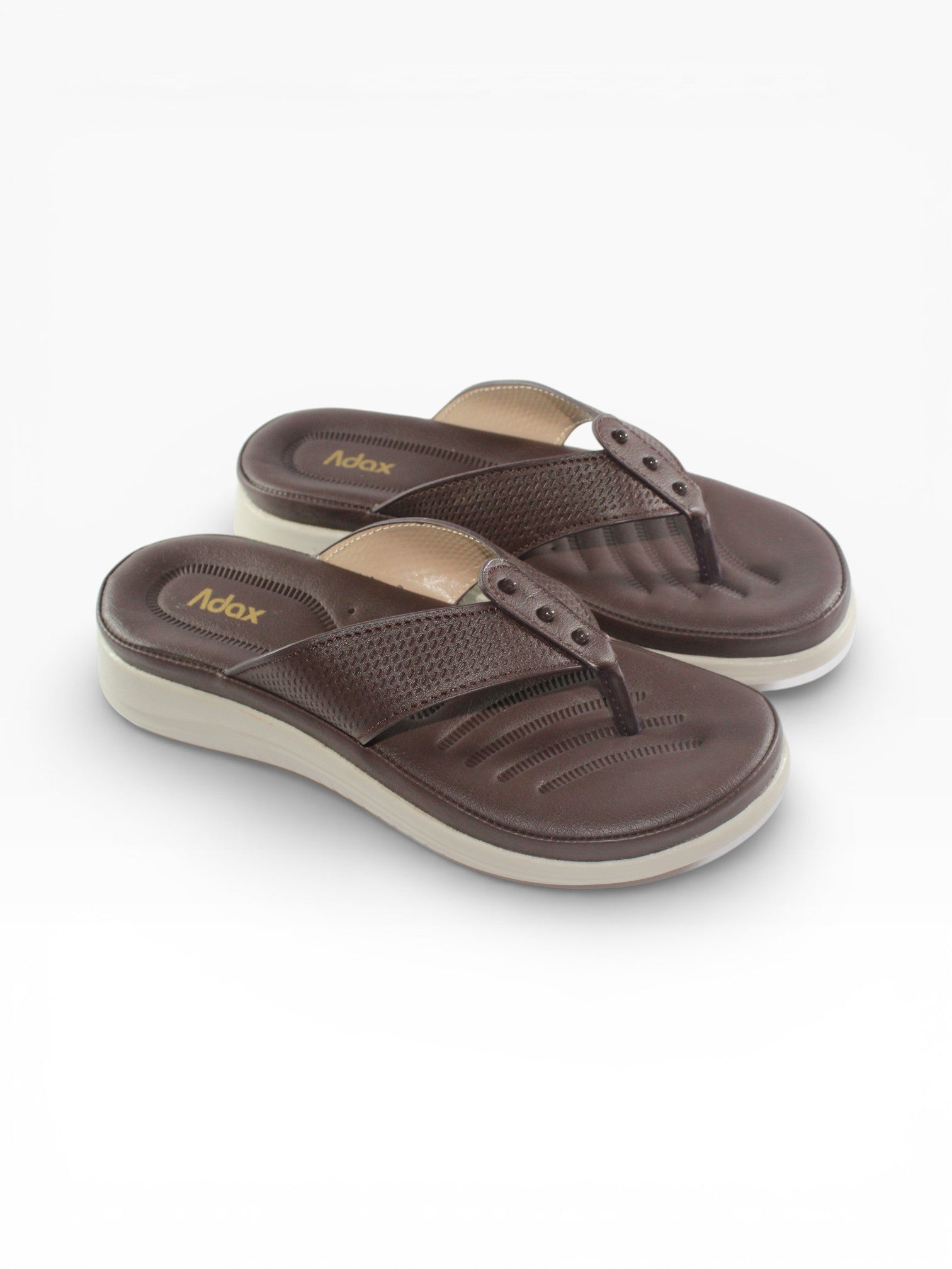 "Dark Cherry Stud" Toe-Post Platform Sandal – Dark Cherry