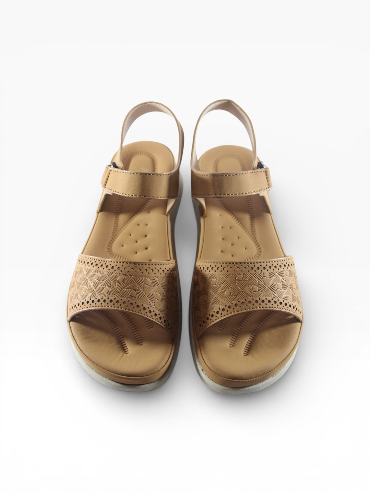 "Sahara Lattice" Back-Strap Sandal – Beige