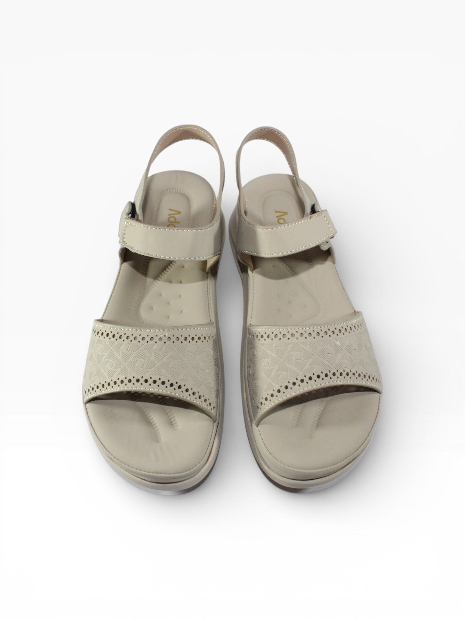 "Pearl Lattice" Back-Strap Sandal – Cream