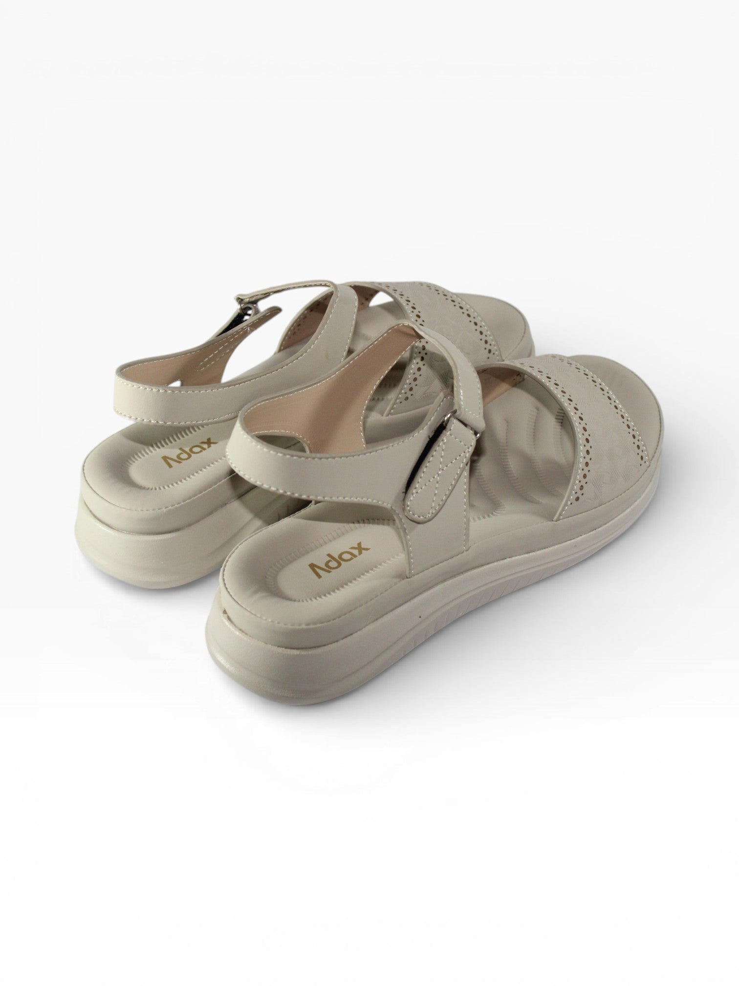"Pearl Lattice" Back-Strap Sandal – Cream