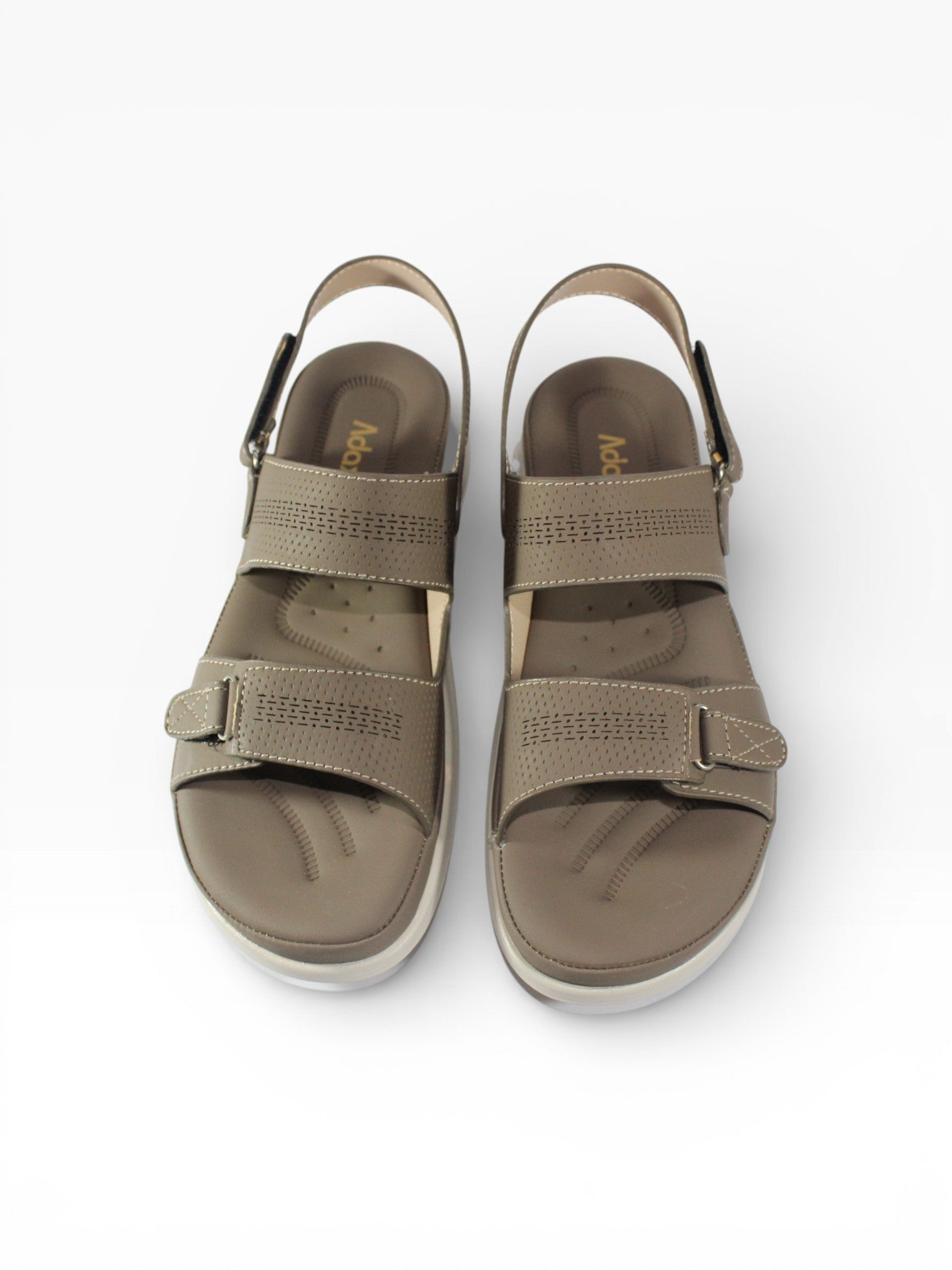 "Khaki Sport" Double-Strap Back-Strap Sandal – Cheddar Brown