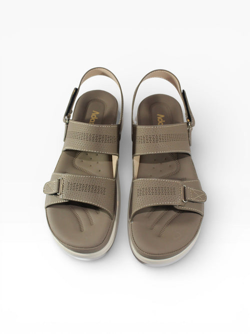 "Khaki Sport" Double-Strap Back-Strap Sandal – Cheddar Brown