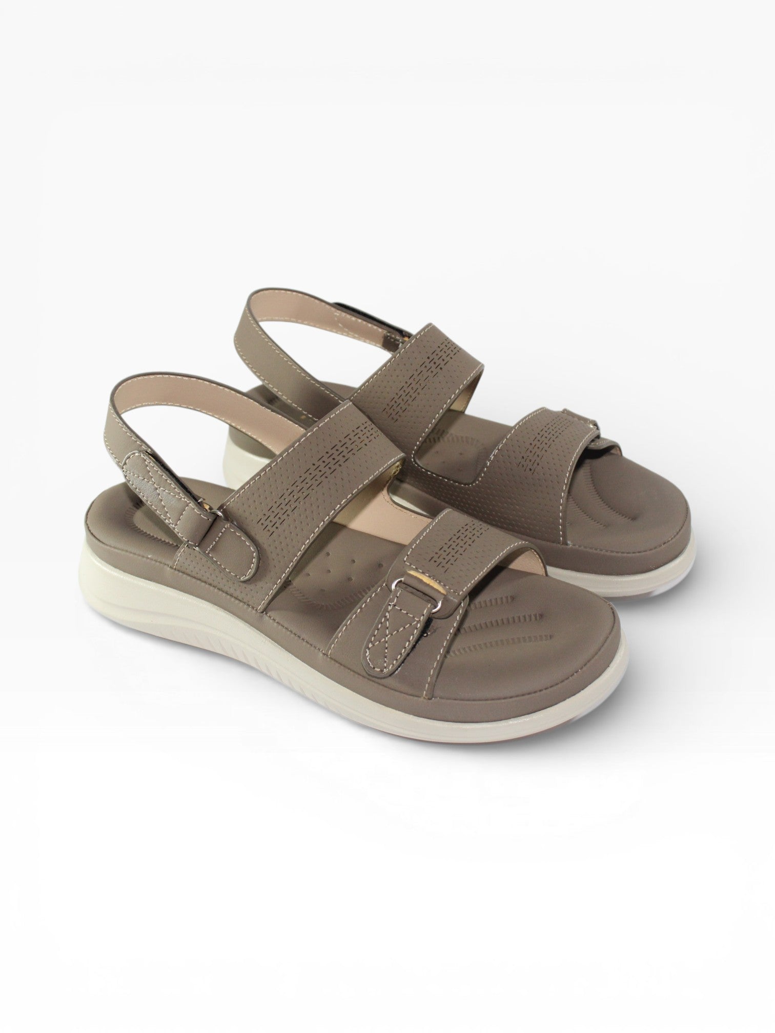 "Khaki Sport" Double-Strap Back-Strap Sandal – Cheddar Brown