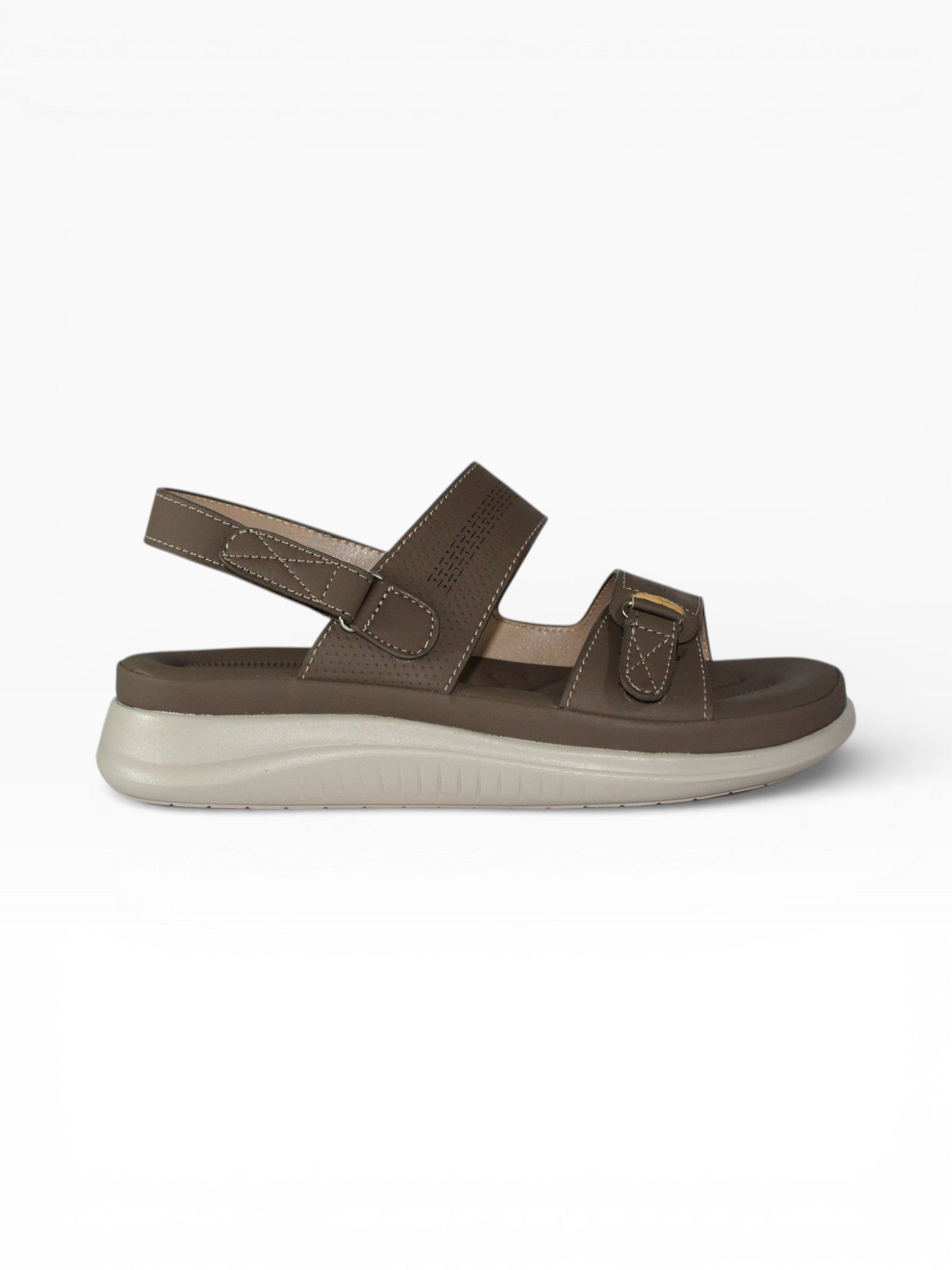 "Khaki Sport" Double-Strap Back-Strap Sandal – Cheddar Brown