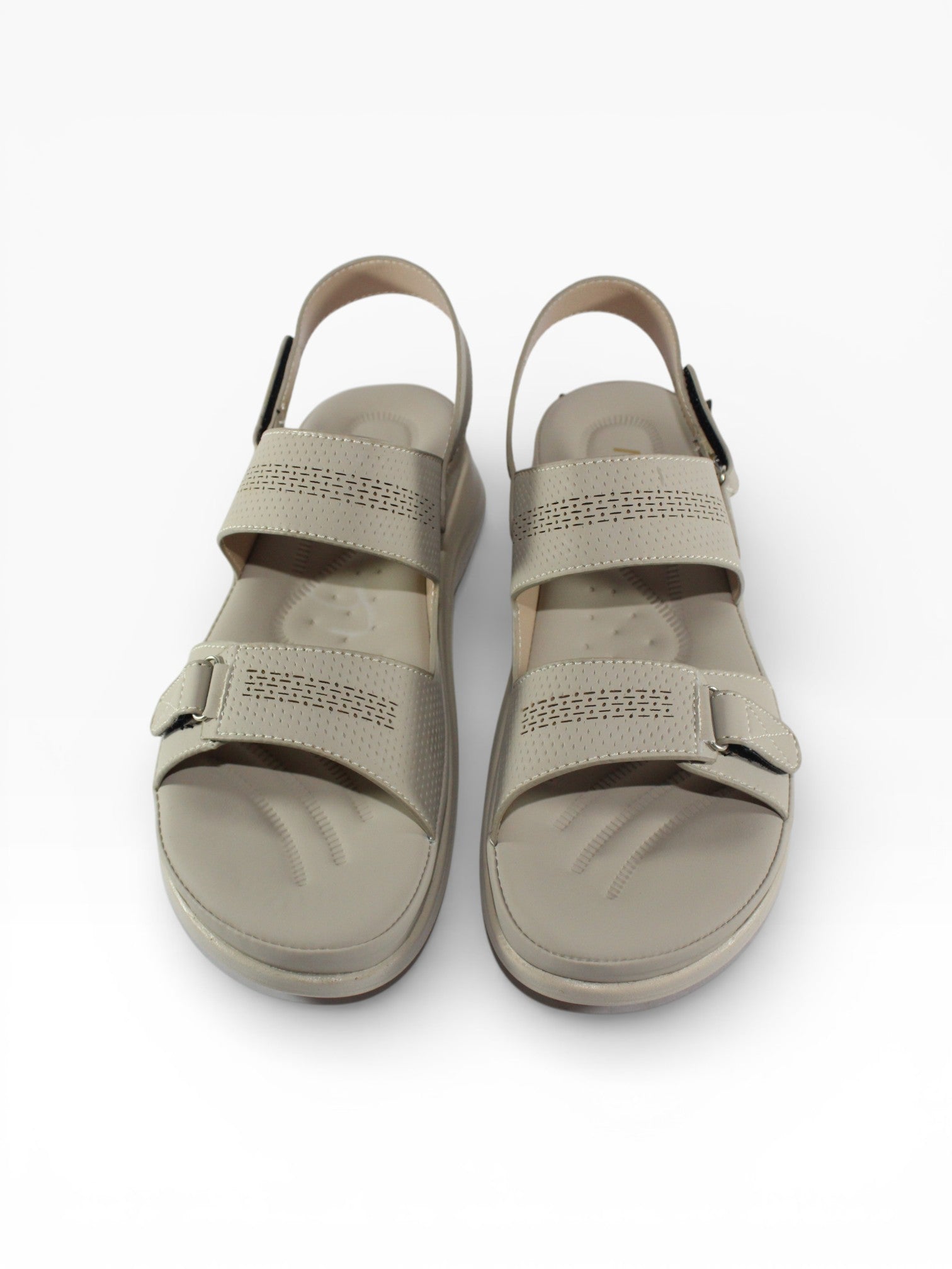 "Ivory Drift" Double-Strap Back-Strap Sandal – Cream