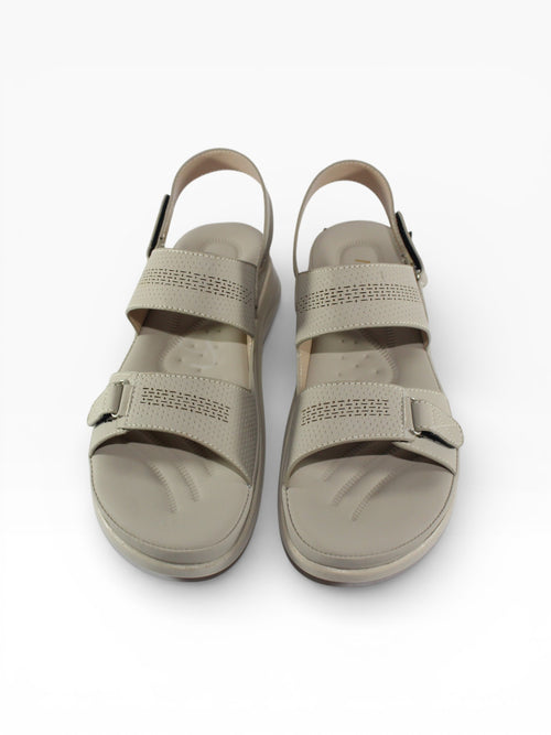 "Ivory Drift" Double-Strap Back-Strap Sandal – Cream